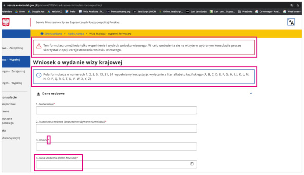 Source: https://secure.e-konsulat.gov.pl/placowki/179/wiza-krajowa-formularz-bez-rejestracji, accessed on November 22, 2023 